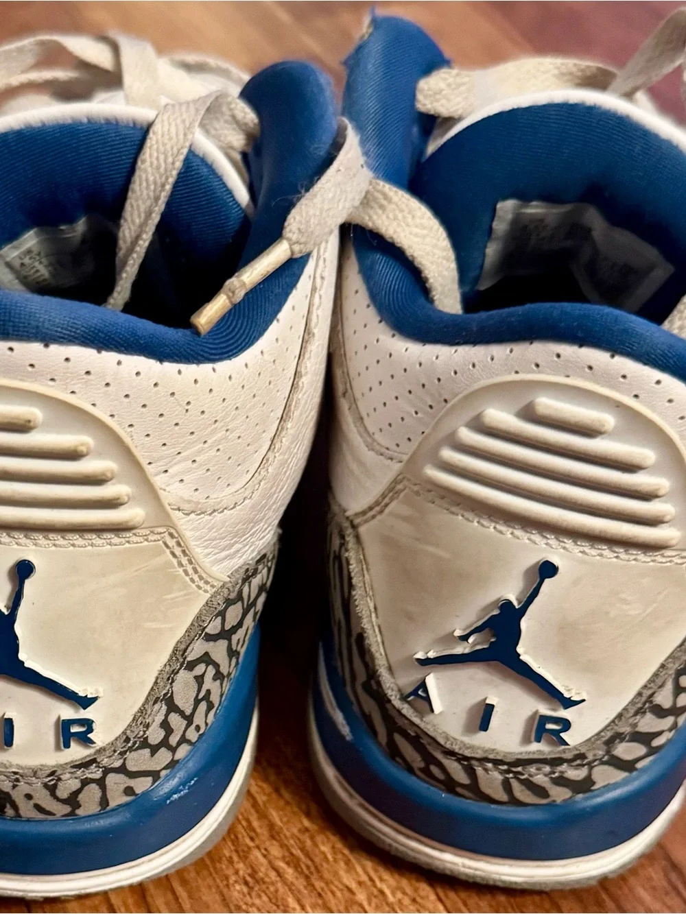 Jordan Kids White and Blue Sneakers with Gold Jumpman